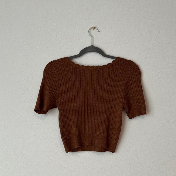 Weekend LA cropped sweater tee - size M - Picture 3 of 3